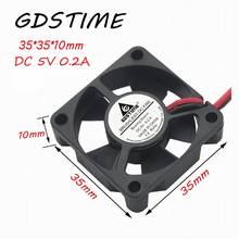 Gdstime-ventilador 3510s, 35x35x10mm, 35mm, 35mm x 10mm, 2 pinos, 5v, mini dc, ventilador de resfriamento sem escova, 5 peças 2024 - compre barato