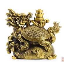Copper Statue Pure copper dragon turtle ornaments, daily fighting, golden dragon head turtle home furnishing, drawing room, geom 2024 - buy cheap