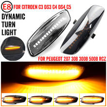 2 led dinâmico para peugeot, 207, 308, 3008, 5008 rcz, partner, citroen, c3, c4, coupe, picasso, c5, ds3, ds4 2024 - compre barato