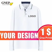 GNEP Men's Long Sleeve Polo Shirt Customized Comfortable Breathable Casual Tops Cheap Printing Fashion Solid Color Lapel Shirt 2024 - buy cheap