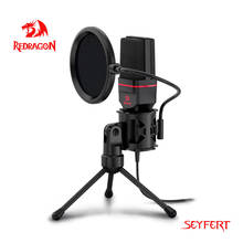Redragon GM100 Seyfert Omni Microfone Condensador Com Tripé Áudio 3.5mm Estúdio Para PC Telefone de Gravação de Karaokê Telefone 2024 - compre barato