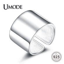 UMODE-Anillos abiertos grandes de plata de ley 925 para mujer, joyería ajustable pulida de plata 925, ALR0329 2024 - compra barato