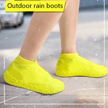 Capa reutilizável de silicone para sapatos, 1 par de coberturas de sapatos impermeáveis, para o ar livre, acampamento, borracha antiderrapante, galochas de chuva, s/m/g 2024 - compre barato