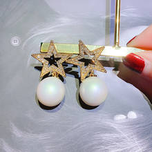 Dominated Women New Fashion Pearl Earrings Personality Metal Geometry Water Drop Kinds Of Exaggerated Studs earrings Jewelry 2024 - buy cheap