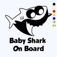 CK20136# Various Sizes Funny Vinyl Decal Baby Shark on Board Car Sticker Waterproof Auto Decors on Truck Bumper Rear Window 2024 - buy cheap