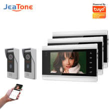 Jeatone villa apartamento wi fi sistema de vídeo porteiro 2 campainha para 3 monitores tuya campainha interfone 3 portas kit ahd 720p 2024 - compre barato