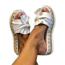 Sandálias femininas de verão, chinelos modernos, com laço, sandálias de verão para áreas internas e externas, sapatos de praia, chinelos femininos, 2021 2024 - compre barato