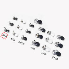 100 Set / Lot Foot Length 6mm Black White Double Sided Rivets Bag Luggage Accessories Shoes Decoration DIY For Leather Craft 2024 - buy cheap