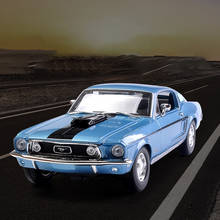 Maisto diecast 1: 18 ford mustang gt 1968 liga simulação modelo de carro brinquedo coleção lembrança ornamentos exibição veículo menino presente 2024 - compre barato