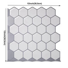 Pegatina de vinilo hexagonal autoadhesiva, papel tapiz 3D de despegar y pegar, azulejos cuadrados de pared para cocina, baño y oficina, antisalpicaduras 2024 - compra barato