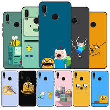 adventure time black soft Phone Case for huawei P40 P30 P20 P10 Pro lite P9 Lite nova 4E 6SE Psmart 2019 Y6 9 Prime 2024 - buy cheap