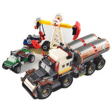 Bloques de construcción City Engineering para niños, camión, coche, tanque de aceite, remolque de transporte, modelo de vehículos, Kits de ladrillos, juguetes educativos, regalo 2024 - compra barato