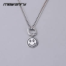 Mewanry 925 Steamp Necklace for Women Trend Vintage Punk Party Cute Smiley Pendant Clavicle Chain Jewelry Birthday Gift 2024 - buy cheap