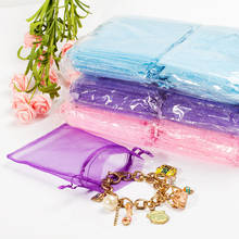 50pcs/lot Multi-color 10*15cm Clear Organza Bags Jewelry/Christmas/Wedding/Birthday/Gift Drawstring  Packing Bags 5Z 2024 - buy cheap