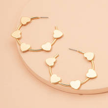 Ins Gold Heart Crescent Moon Flower Irregular Minimalism Minimalist Hoop Earrings Trendy Korean Fashion Women Chic Party Jewelry 2024 - buy cheap