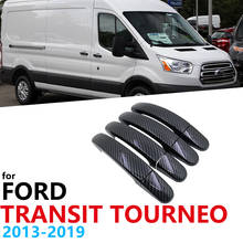 Gloss Black Carbon Fiber Door Handles Cover Door Protection for Ford Transit Tourneo MK4 2013~2019 Car Accessories Stickers 2014 2024 - buy cheap