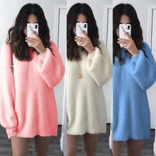 Mohair Knit Sweater Women 2020 Korean Lazy Oaf Knitted Pullover Autumn Winter Top White Jumper Ladies Pink Plus Size Sweater 5XL 2024 - buy cheap