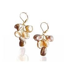 Lii Ji Purple Pink Baroque Keshi Freshwater Pearl Beads Earrings 925 Sterling Silver 18K Gold Plated Hook Handmade Drop Earrings 2024 - buy cheap