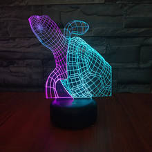 Lâmpada led criativa em forma de tartaruga, lâmpada 3d com 7 cores, usb, luz noturna, mesa, interruptor touch, decoração de casa, duas cores 2024 - compre barato