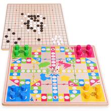 Gomoku-Juego de viaje de madera plegable de doble cara, tablero de viaje, juguete educativo inteligente, 3 en 1 2024 - compra barato