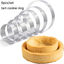 6 Pcs Tart Making Ring Stainless Steel Tartlet Mold Circle Cutter Pie Baking Tools Heat-Resistant Perforated Cake Mousse Moulds 2024 - buy cheap