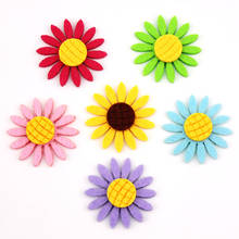 48Pcs 4cm Colorful Sunflower felt Padded Appliques for children's crafts Hairpin headwear Stick on DIY Baby BB Clip Accessories 2024 - buy cheap