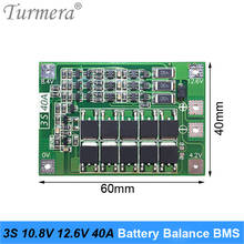 Turmera-Placa de protección de batería de litio 3S 40A Balance BMS 18650 21700 26650, 10,8 V 12,6 V para taladro y linterna frontal 2024 - compra barato