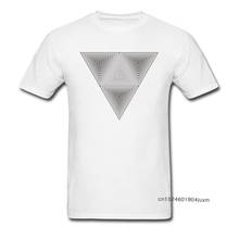 Мужская футболка с оптическим иллюзионным принтом, хипстерская Футболка с треугольным принтом, черно-белые топы с геометрическим рисунком, футболки, хлопковая одежда 2024 - купить недорого