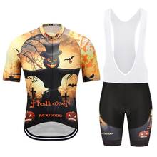 Team fit Halloween day ghost pumpkin cycling jersey set Short sleeve bike cloth  MTB Ropa Ciclismo Bicycle maillot GEL pad 2024 - buy cheap