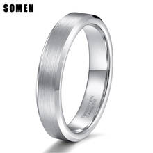 4MM Silver Color Tungsten Carbide Women Ring Brush Polished Engagement Rings Female Wedding Band Fashion Marriage Jewelry 2024 - buy cheap