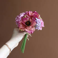 Новый нордический пион, анемон, букет, искусственные цветы для свадьбы, украшения дома, искусственный цветок, Шелковый Пион 2024 - купить недорого