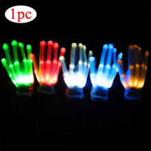 Luvas de led coloridas para iluminação de dedo, luvas unissex de esqueleto para festa, presente e piscantes, 1 peça 2024 - compre barato