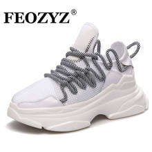 FEOZYZ; Модные женские кроссовки; обувь на платформе 7 см, визуально увеличивающая рост; женские легкие дышащие кроссовки; прогулочная обувь 2024 - купить недорого