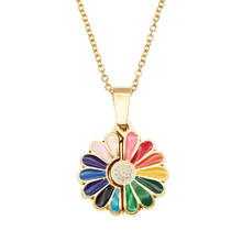 Julie Wang Enamel Daisy Flower Necklaces Openable Pendant Colorful White For Women Girl Jewelry Birthday Gift 2024 - buy cheap