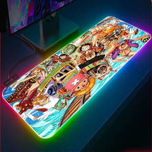 Best Selling Anime One Piece Colorful Game RGB LED Light Large Mouse Pad Laptop Soft Mousepad Backlit MousePad Keyboard Desk Mat 2024 - buy cheap