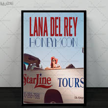 Lana del rey cartaz álbum de música, capa de pintura em tela e impressões, imagem de arte de parede para sala, decoração de casa 2024 - compre barato