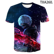 Camiseta 3d tokyo ghoul, camisa casual para homens e mulheres, estampa de kaneki, de anime japonês, para meninos e meninas 2024 - compre barato