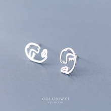 Colusiwei Design Earrings for Women 925 Sterling Silver Side Face Silver Earring 2020 Korean Fashion Jewelry Anti-allergy 2024 - buy cheap