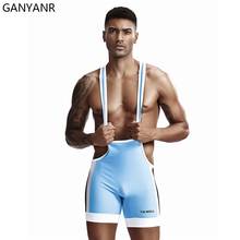 GANYANR-bañadores de nailon para hombre, ropa de baño Sexy, pantalones cortos, Boxer de una pieza, ropa de playa 2024 - compra barato