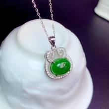 CoLife Jewelry-colgante de piedra preciosa de estilo chino, colgante de Jade Natural de 10x12mm para uso diario, colgante de Jade verde de plata 925 2024 - compra barato