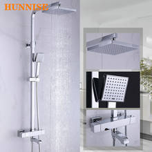 Thermostatic Shower Set Copper Brass Bathroom Shower Mixer Set Wall Mounted Rainfall Shower Head Chrome Bathroom Shower System 2024 - buy cheap