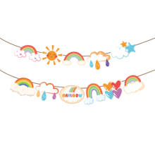 Decoração infantil de arco-íris colorido, faixas de pendurar para festas de aniversário do bebê, faixas de parede, brindes de festa diy 2024 - compre barato