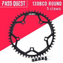 Passe quest round 5 pata estreita ampla chainring 130bcd estrada bicicleta roda de corrente 42 t 44 t 46 t 48 t 50 t 52 t dente de manivela de alta qualidade 2024 - compre barato