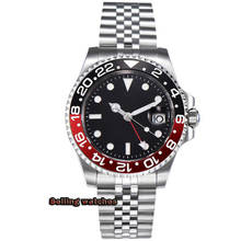 40mm PARNIS Blue/red bezel Mechanical clock deployment clasps Jubilee Bracelet Sapphire Crystal Date GMT Automatic Mens watch 2024 - buy cheap