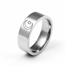Moredear anel de aço inoxidável com design, anel de 6mm para homens e mulheres, anel de estrela lunar 2024 - compre barato