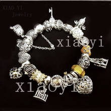 XIAOYI-pulsera de diseño con cuentas para mujer, brazalete de amor, cabeza de ciervo, ala, corona, Ojo de gato, S925, 2020, nuevo, 100% 2024 - compra barato