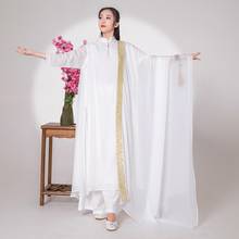 Женское длинное платье в винтажном стиле, Элегантное Длинное льняное платье в китайском стиле для йоги, модель 11608 2024 - купить недорого