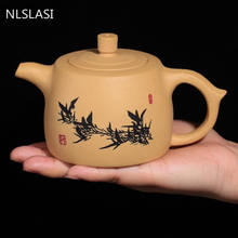 NLSLASI-TETERA de Yixing auténtica china, olla de arcilla púrpura saludable, Original, mineral hecho a mano, juego de té personalizado Zisha 2024 - compra barato