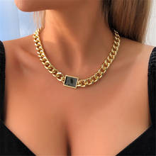 Al principio de Han tendencia punk viento moda sexy oro fuerte cadena collar de mujer con cadena colgante 2024 - compra barato