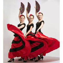 Spanish Traditional Bullfight Festival Women Flamenco Dance Costumes Red Skirt Performance Stage Wear Ballroom Dress 2024 - buy cheap
